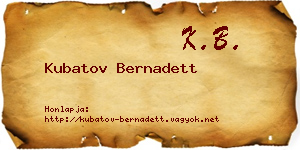 Kubatov Bernadett névjegykártya