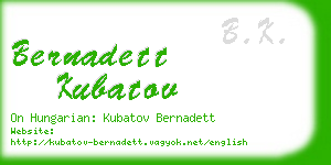 bernadett kubatov business card